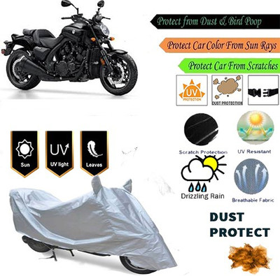 MotohunK Two Wheeler Cover for Yamaha(VMAX, Silver)