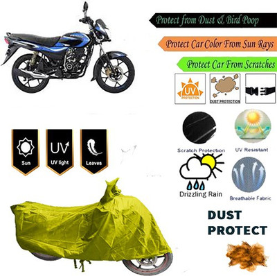 MotohunK Two Wheeler Cover for Bajaj(Platina 100 DTS-i, Yellow)