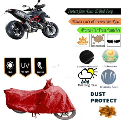 MotohunK Two Wheeler Cover for Ducati(Hyperstrada, Red)