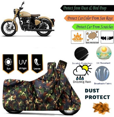 MotohunK Two Wheeler Cover for Royal Enfield(Classic 350, Brown)