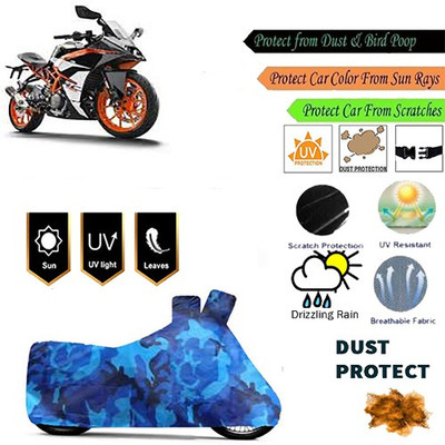MotohunK Two Wheeler Cover for Kawasaki(RC 390, Blue)