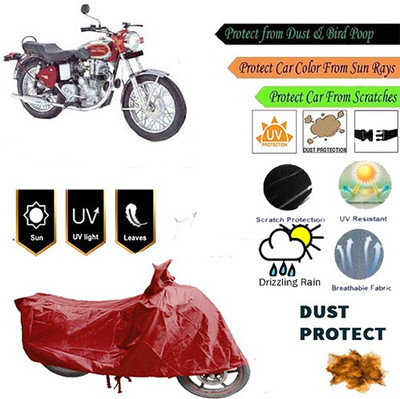 MotohunK Two Wheeler Cover for Royal Enfield(Maroon)