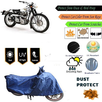 MotohunK Two Wheeler Cover for Royal Enfield(Scrambler, Blue)