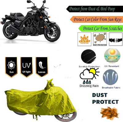 MotohunK Two Wheeler Cover for Yamaha(VMAX, Yellow)