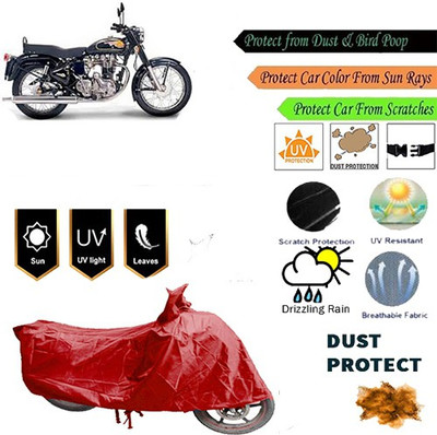 MotohunK Two Wheeler Cover for Royal Enfield(Twin spark, Red)