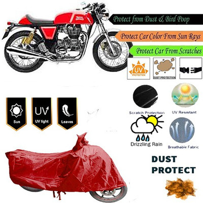 MotohunK Two Wheeler Cover for Royal Enfield(Continental GT, Red)