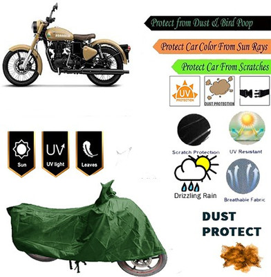 MotohunK Two Wheeler Cover for Royal Enfield(Classic 350, Green)