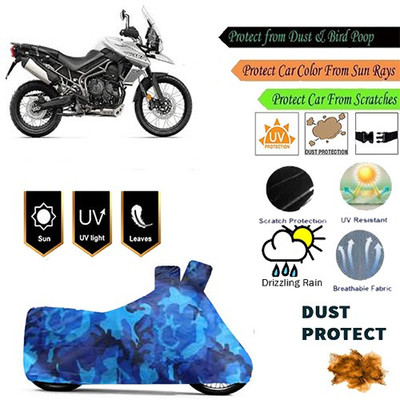 MotohunK Two Wheeler Cover for Triumph(Tiger 800 XCA, Blue)