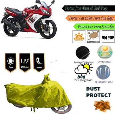MotohunK Two Wheeler Cover for Yamaha(YZF R15 S, Yellow)