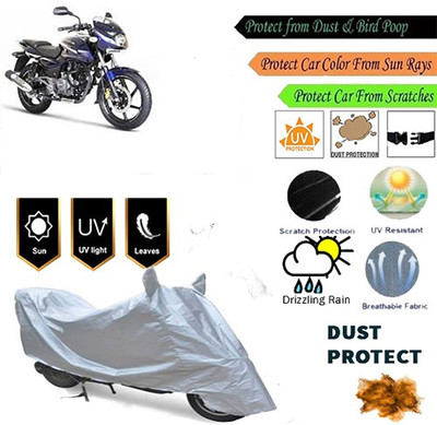 MotohunK Two Wheeler Cover for Bajaj(Pulsar 180 DTS-i, Silver)