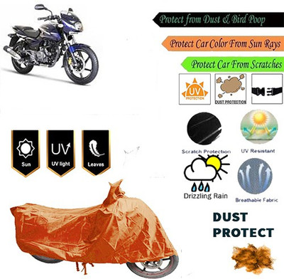 MotohunK Two Wheeler Cover for Bajaj(Pulsar 180 DTS-i, Orange)
