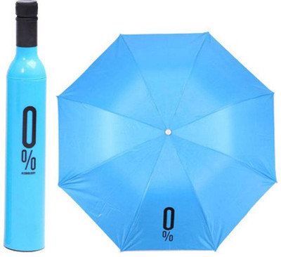 Zeom ®Summer and Monsoon Multi-Purpose Useful Folding Bottle Umbrella Umbrella  (Blue) Umbrella(Blue)