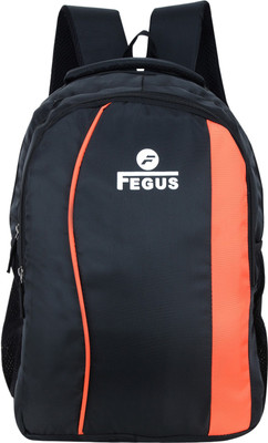 Fegus Orient All Purpose Bag for Boys & Girls with Rain Cover 32 L Laptop Backpack(Black, Orange)