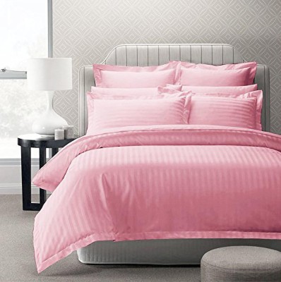 Sidhi Creations 300 TC Cotton King Self Design Flat Bedsheet(Pack of 1, Pink)