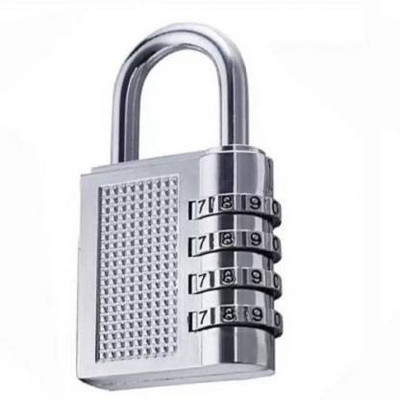 Rangwell Combination 4 Digit Number Travel Luggage Password Lock For Home Office Padlock Padlock(Silver)