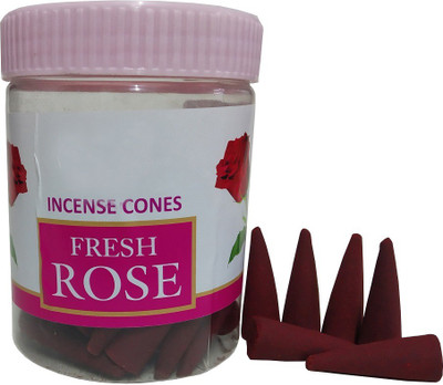De-Ultimate (Pack Of 1) Premium Fresh Rose/Gulab Scented Incense Dhoop Cones Box for Worship/pooja,mediation and Spritual Purposes Rose Dhoop
