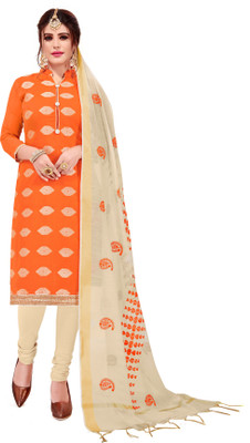 Blissta Jacquard Solid, Embroidered, Self Design Kurta & Churidar Material