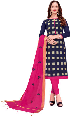 Blissta Jacquard Solid, Embroidered, Printed Kurta & Churidar Material
