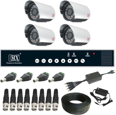 MX CCTV Cameras Kit 4 Channel Analog System w/ Analog Camera BNC DC pin & 1 DVR 20 Mtrs- Set 27 Security Camera(2 TB, 4 Channel)