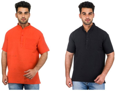 DESHBANDHU KHADI Men Solid Straight Kurta(Multicolor)
