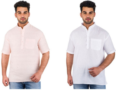 DESHBANDHU KHADI Men Solid Straight Kurta(Multicolor)