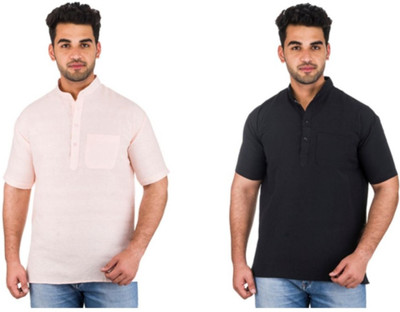 DESHBANDHU KHADI Men Solid Straight Kurta(Multicolor)