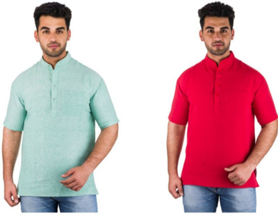 DESHBANDHU KHADI Men Solid Straight Kurta(Multicolor)