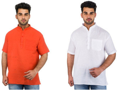 DESHBANDHU KHADI Men Solid Straight Kurta(Multicolor)