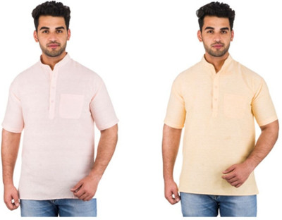DESHBANDHU KHADI Men Solid Straight Kurta(Multicolor)
