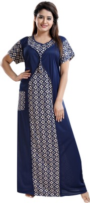 KHOOBS Women Nighty(Dark Blue)