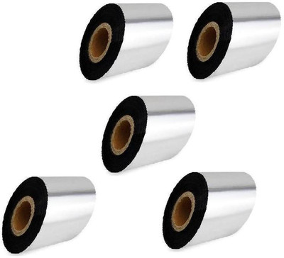 youtech 55x300mtr (2.17inchX300meters) Wax Ribbons Ink Barcode Labels ink Hight Quality Set of 5 Non-adhesive Paper Label(Black)