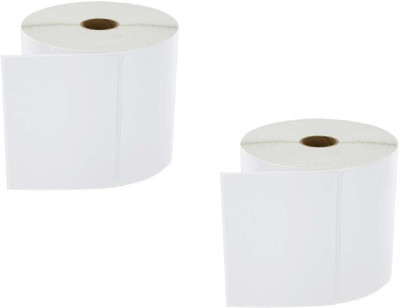 youtech 75MMX50MM (3inchX2inch) Barcode Label 1''up Thermal Paper Label (White) 1ROLL 1000 LABELS Set of 2 Roll Labels In Roll, Permanent Self Adhesive Paper Label(White)