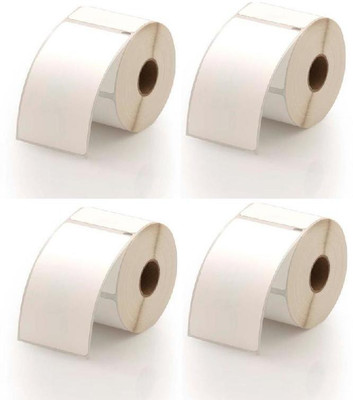 TSC 100mmX150mm (4 inch X 6 inch), Thermal Transfer Barcode Labels Stickers, Set of 4 Rolls, 250 Labels In Roll, Permanent Self Adhesive Paper Label Smooth & Milky White Paper Labels In Roll, Permanent Self Adhesive Paper Label(White)