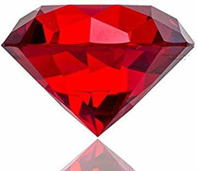 VR Creatives Paper Weight Crystal Paper Weights  with Diamond Shape(Set Of 1, Red)