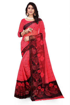 Vimalnath Synthetics Floral Print Bollywood Georgette Saree(Red)