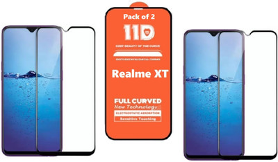 ISAAK Edge To Edge Tempered Glass for Realme XT, Realme X2(Pack of 2)