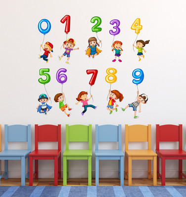Wallzone 70 cm Numbers Removable Sticker(Pack of 1)