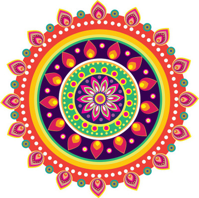 god & god's 51 cm Rangoli 615 Self Adhesive Sticker(Pack of 1)