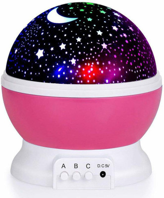 Fulkiza Sun and Star Lighting Lamp 4 LED Bead 360 Degree Romantic Room Night Lamp(15 cm, Multicolor)