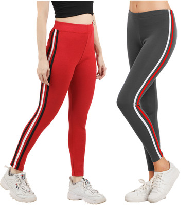 Just Live Fashion Striped Women Grey Tights