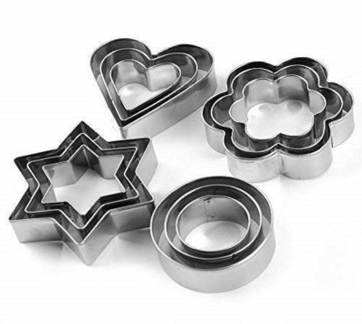 Fitaza Cookie Cutter 12Pcs/Set Pastry Fruit Molds Stainless Steel Heart Flower R Cookie Cutter(Pack of 12)