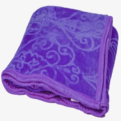 MANVIKA Floral Double Mink Blanket for  Heavy Winter(Microfiber, Purple)