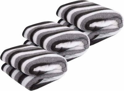 Kolva Striped Single AC Blanket for  AC Room(Woollen Blend, Black, White, Grey)