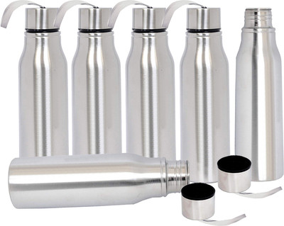 KUBER INDUSTRIES 1000 ml Steel Bottle(Pack of 6, Silver)