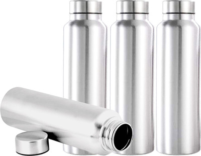KUBER INDUSTRIES 1000 ml Steel Bottle(Pack of 4, Silver)