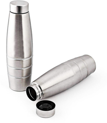 KUBER INDUSTRIES 1000 ml Steel Bottle(Pack of 2, Silver)