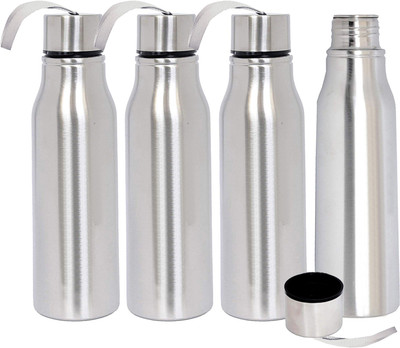 KUBER INDUSTRIES 1000 ml Steel Bottle(Pack of 4, Silver)