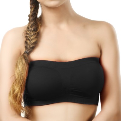 FabGruh Women Bandeau/Tube Non Padded Bra(Black)