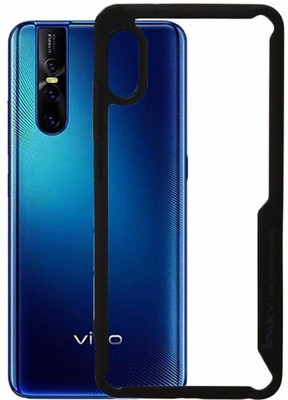 MOBILOVE Back Cover for Vivo V15 Pro | Four Corner Hybrid Soft PC Anti Clear Gel TPU Bumper Case(Black, Rugged Armor, Pack of: 1)