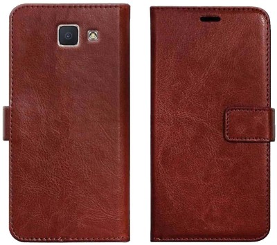 Trap Wallet Case Cover for Samsung Galaxy J7 Prime(Brown, Shock Proof, Pack of: 1)